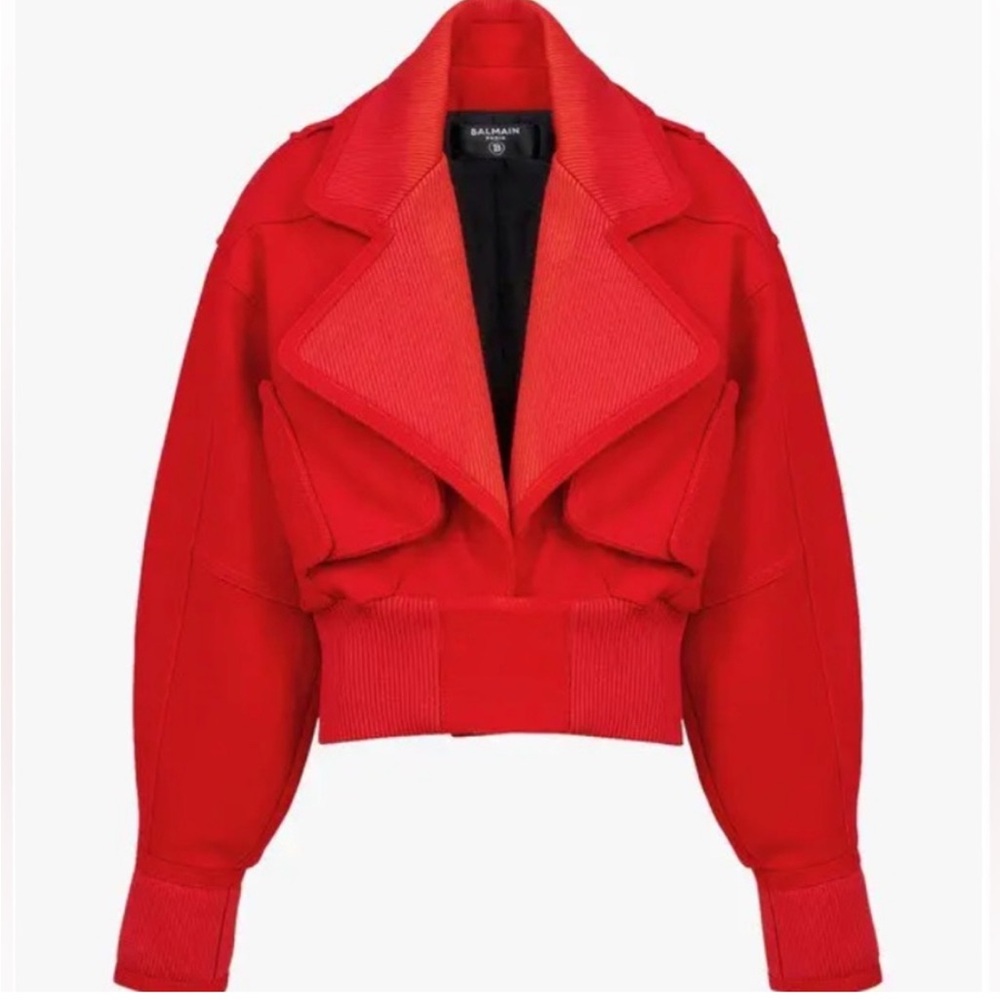 BALMAIN Oversized Wool Bomber Jacket